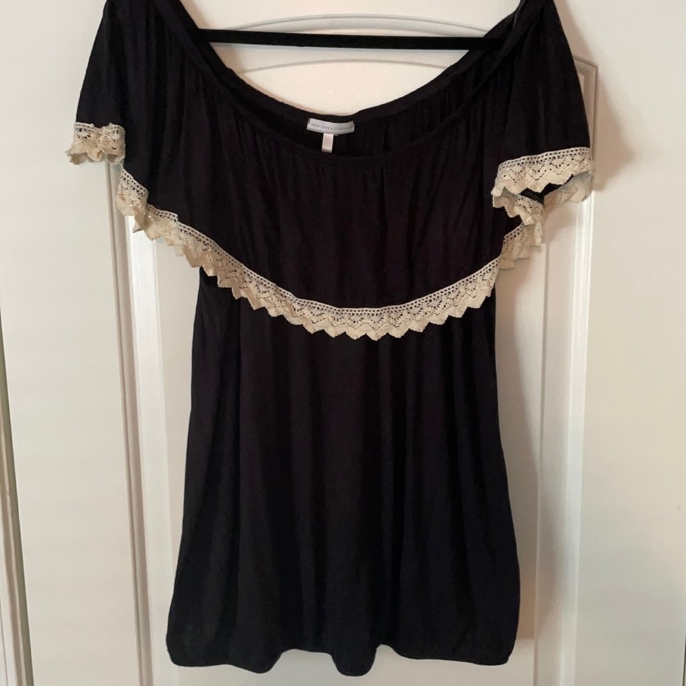Black off the shoulder top